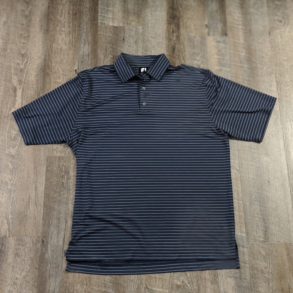 FootJoy Navy Blue Striped Polo Men's XL